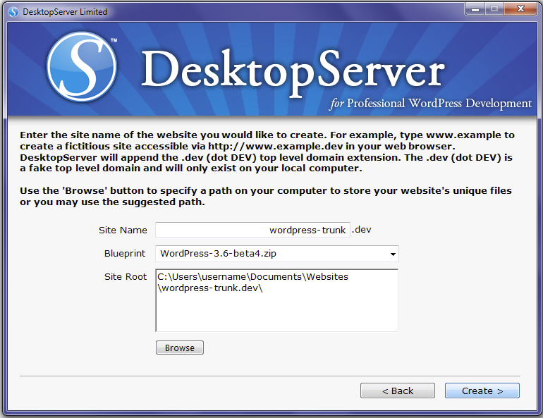desktop server for wordpress theme